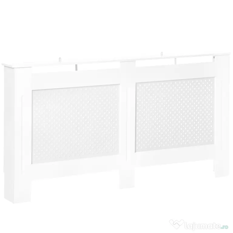 HOMCOM Mască pentru Calorifer din Lemn MDF cu Raft Superior, 151,5x82x19 cm, Alb | Aosom Romania