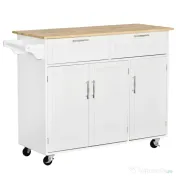Homcom Carucior Bucatarie Multifunctional cu Sertare & Usi, 121×46×91 cm