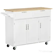 Homcom Carucior Bucatarie Multifunctional cu Sertare & Usi, 121×46×91 cm