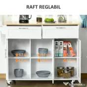Homcom Carucior Bucatarie Multifunctional cu Sertare & Usi, 121×46×91 cm