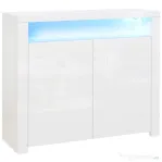 HOMCOM Dulapior cu Economisire Spatiu Multifunctional pentru Hol din Lemn Alb Lumini LED