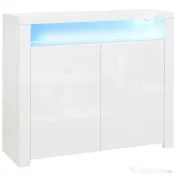HOMCOM Dulapior cu Economisire Spatiu Multifunctional pentru Hol din Lemn Alb Lumini LED 