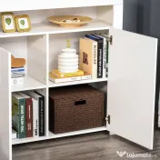 HOMCOM Dulapior cu Economisire Spatiu Multifunctional pentru Hol din Lemn Alb Lumini LED 