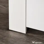 HOMCOM Dulapior cu Economisire Spatiu Multifunctional pentru Hol din Lemn Alb Lumini LED 