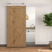 HOMCOM Set pentru Ușă Glisantă cu Șină de 183 cm, Role și Accesorii Incluse, Alb 
