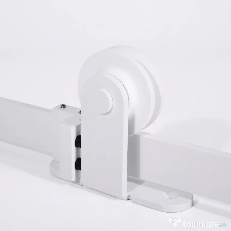 HOMCOM Set pentru Ușă Glisantă cu Șină de 183 cm, Role și Accesorii Incluse, Alb