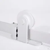 HOMCOM Set pentru Ușă Glisantă cu Șină de 183 cm, Role și Accesorii Incluse, Alb 