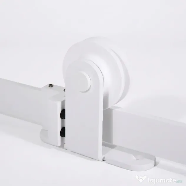 HOMCOM Set pentru Ușă Glisantă cu Șină de 183 cm, Role și Accesorii Incluse, Alb