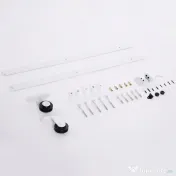 HOMCOM Set pentru Ușă Glisantă cu Șină de 183 cm, Role și Accesorii Incluse, Alb 
