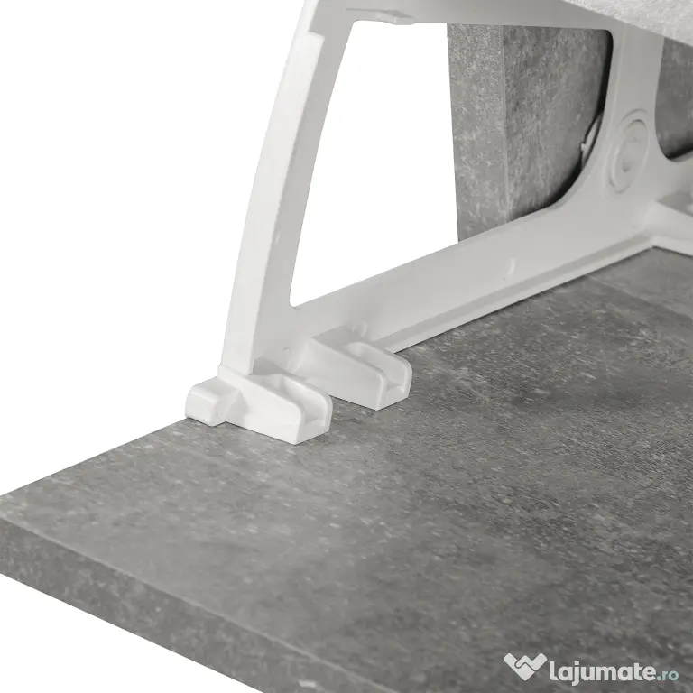 Mobile Garderoba pentru Intrare si Dormitor, cu Cuier cu 6 Carlige, Pantofar Reglabil si Oglinda, Gri ciment, 90x22x116 cm Gri ciment | Aosom Romania
