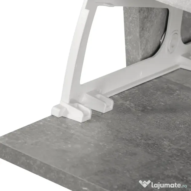 Mobile Garderoba pentru Intrare si Dormitor, cu Cuier cu 6 Carlige, Pantofar Reglabil si Oglinda, Gri ciment, 90x22x116 cm Gri ciment | Aosom Romania
