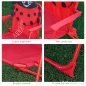 Outsunny Set masă de grădină cu 2 scaune pliabile, masă și scaune pentru copii în aer liber cu umbrelă din metal și poliester, roșu | Aosom Romania