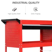 Durhand Carucior Scule Atelier – Rosu, 3 Niveluri, 70×35×75.5 cm 