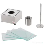 HOMCOM Semineu de masa otel si sticla arzator 0,4L pentru spatii exterioare si interioare