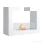 HomCom Șemineu pe Bioetanol din Oțel Inoxidabil cu 1 Rezervor 1.5LT 78 x 25 x 58 Alb