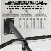 HOMCOM Bară de Tracțiune pentru Perete cu 3 Mânere Diferite, Bară de Tracțiune din Oțel, 93,5x65x17 cm, Negru 