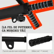 HOMCOM Bară de Tracțiune pentru Perete cu 3 Mânere Diferite, Bară de Tracțiune din Oțel, 93,5x65x17 cm, Negru 