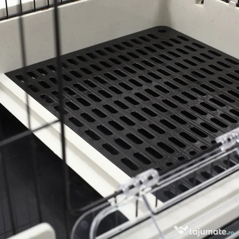 PawHut Cusca pentru Hamsteri Iepuri Cobai in Metal Negru cu 2 Usi | Aosom Romania