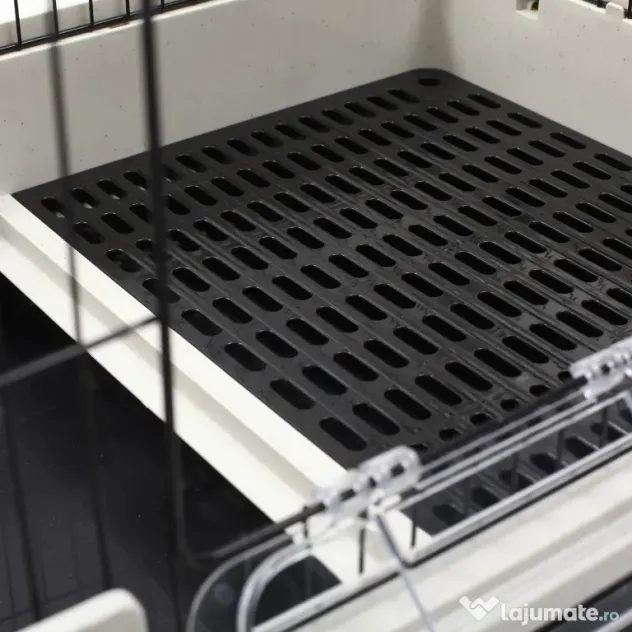 PawHut Cusca pentru Hamsteri Iepuri Cobai in Metal Negru cu 2 Usi | Aosom Romania