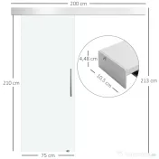 Homcom Usa Glisanta din Sticla pentru Interior, 210x75cm 