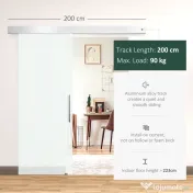 Homcom Usa Glisanta din Sticla pentru Interior, 210x75cm 
