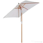 Outsunny Umbrela de Gradina care se Inclina 2x1.5m, 6 Lamele si Catarg din Lemn