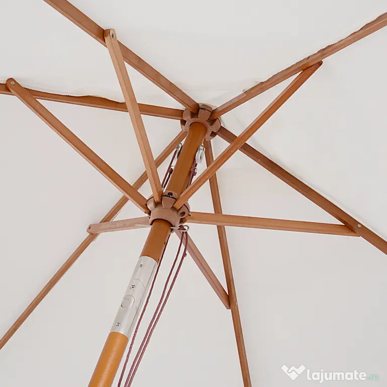 Outsunny Umbrelă de Grădină cu Mecanism de Înclinare, Design Clasic, 2x1.5m, Bej | Aosom Romania