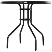 Outsunny Masuta de exterior din otel cu suprafata din sticla securizata Ф80 x 72 cm 