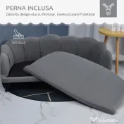 PawHut Canapea Gri pentru Câini până la 32kg, Tapiterie Lavabilă, Confort Maxim pentru Animale de Companie | Aosom Romania 