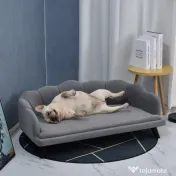 PawHut Canapea Gri pentru Câini până la 32kg, Tapiterie Lavabilă, Confort Maxim pentru Animale de Companie | Aosom Romania 