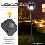 Outsunny Felinar LED Solar 160 cm – Design Negru pentru Gradina 