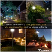Outsunny Felinar LED Solar 160 cm – Design Negru pentru Gradina 