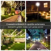 Outsunny Felinar LED Solar 160 cm – Design Negru pentru Gradina 
