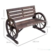 Banca din Lemn pentru gradina Outsunny , stil country, 105.5x56x75cm | Aosom Romania