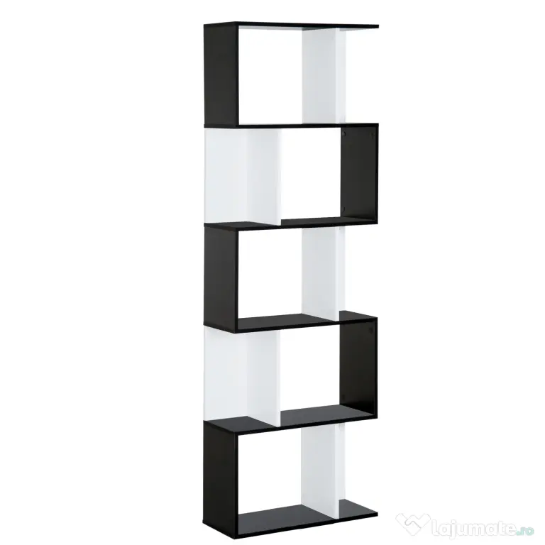 HOMCOM biblioteca de perete, 5 rafturi, 60x24x184.5cm