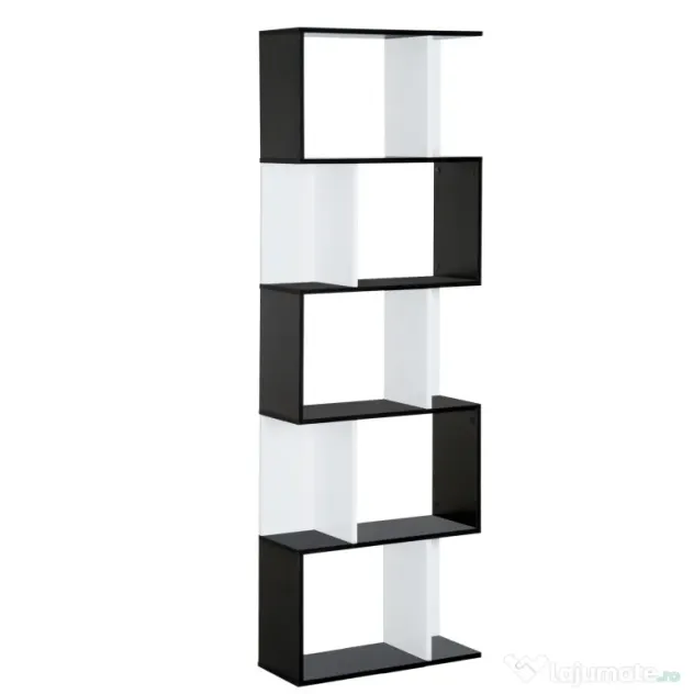 HOMCOM biblioteca de perete, 5 rafturi, 60x24x184.5cm