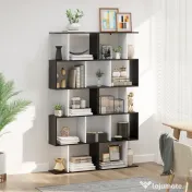 HOMCOM biblioteca de perete, 5 rafturi, 60x24x184.5cm 