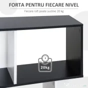 HOMCOM biblioteca de perete, 5 rafturi, 60x24x184.5cm 