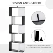 HOMCOM biblioteca de perete, 5 rafturi, 60x24x184.5cm 