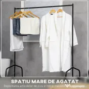 HOMCOM Suport pentru haine cu 4 roți de fier, 150x60x150cm | Aosom Romania 