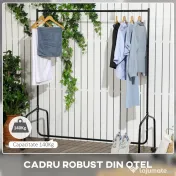 HOMCOM Suport pentru haine cu 4 roți de fier, 150x60x150cm | Aosom Romania 