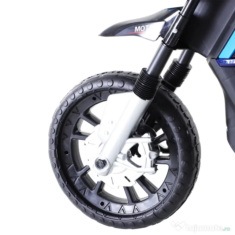 HOMCOM Motocicleta Electrică Copii cu Suspensie Dublă și Muzică și Lumini pentru Copii de la 3 la 8 ani Albastru Deschis | Aosom Romania
