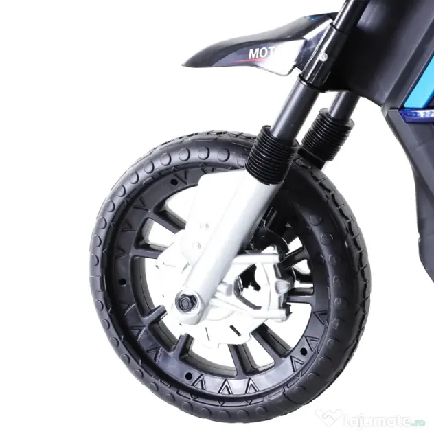 HOMCOM Motocicleta Electrică Copii cu Suspensie Dublă și Muzică și Lumini pentru Copii de la 3 la 8 ani Albastru Deschis | Aosom Romania
