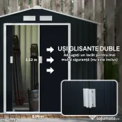 Outsunny Casuta de Gradina, Magazie de Depozitare, sopron pentru Unelte din Tabla de Otel, cu Usi glisante, Gri | Aosom Romania