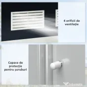 Outsunny Casuta de Gradina, Magazie de Depozitare, sopron pentru Unelte din Tabla de Otel, cu Usi glisante, Gri | Aosom Romania