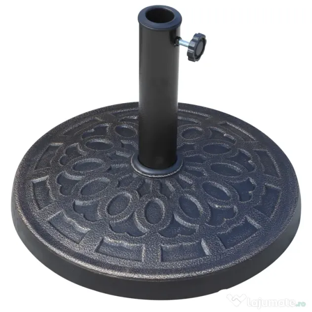Outsunny Suport Umbrelă de Soare Rotund, Rășină Rezistentă, Bronz, Design Elegant, Φ44x33cm | Aosom Romania