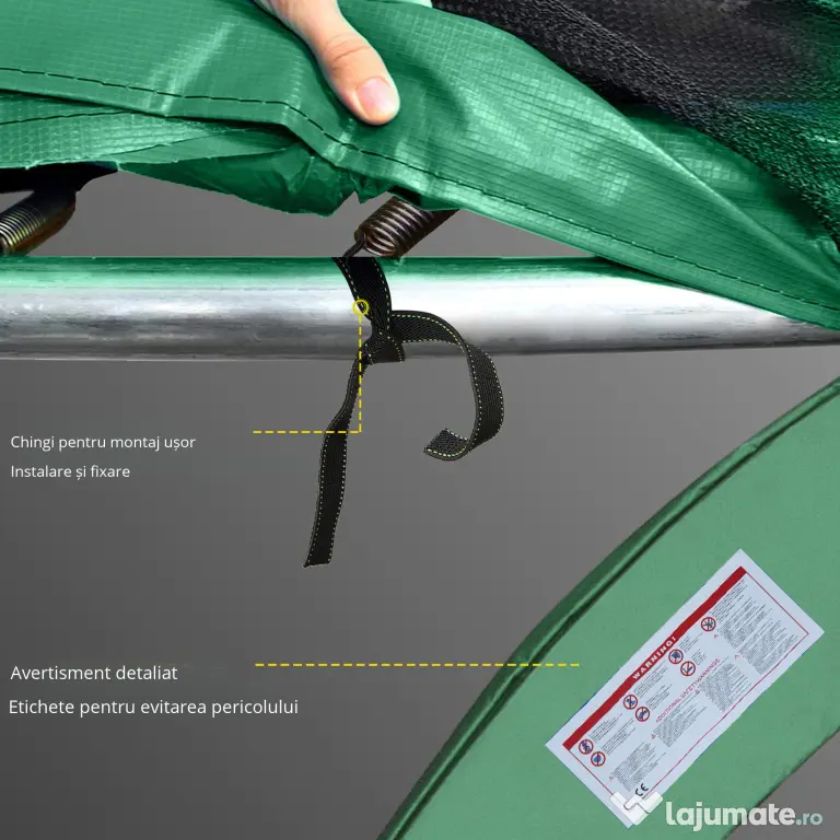 HOMCOM Bord de Protecție pentru Trambulină, Înveliș PVC Rezistent la Intemperii, Accesorii Siguranță Grădină | Aosom Romania