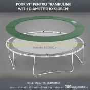 HOMCOM Bord de Protecție pentru Trambulină, Înveliș PVC Rezistent la Intemperii, Accesorii Siguranță Grădină | Aosom Romania