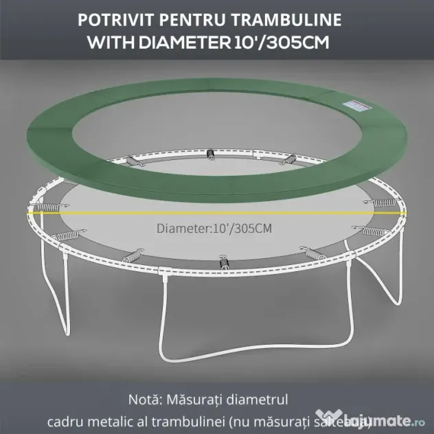 HOMCOM Bord de Protecție pentru Trambulină, Înveliș PVC Rezistent la Intemperii, Accesorii Siguranță Grădină | Aosom Romania