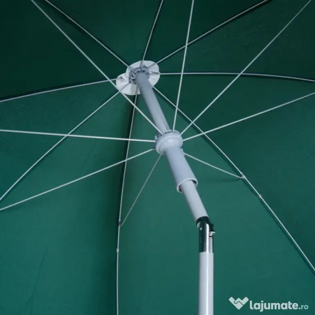 Outsunny Umbrela de Gradina cu acoperis inclinabil, Φ220cm Culoare verde Inchis | Aosom Romania